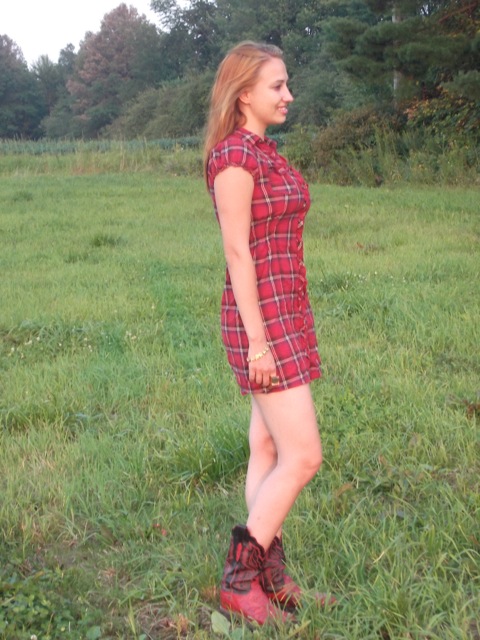 Plaid Dress and Boots
