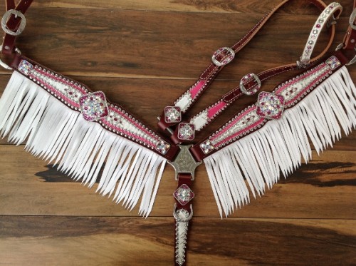 white fringe tack set