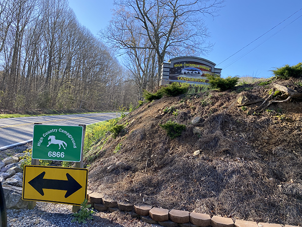 High Country Campground Entrance